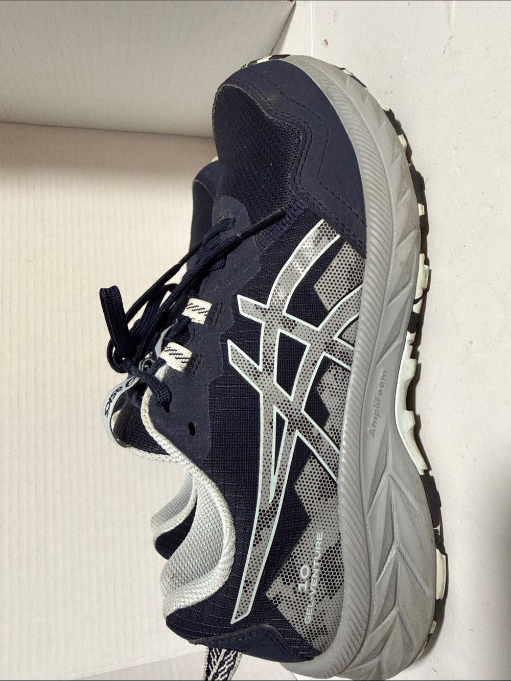 ASICS Navy and Silver Women's Athletic Running Shoe